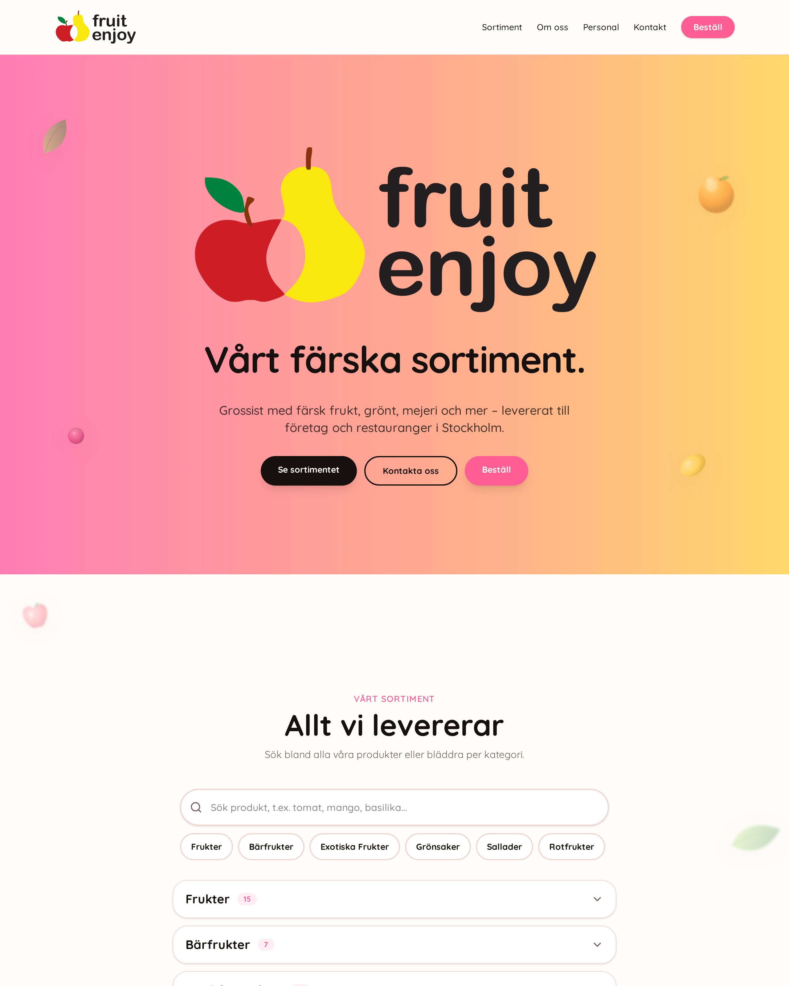 Fruit Enjoy – hemsida